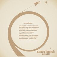 Grunge background with rocket launch