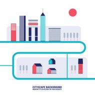 Cityscape background Modern flat design style