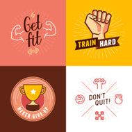 Vector set of sport fitness and crossfit concepts