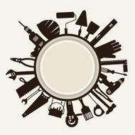 Repair and construction illustration with working tools icons