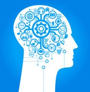 human head with an interface icons N2