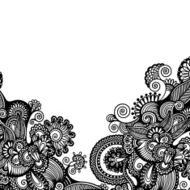 Black and White Floral Pattern N8