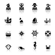 Icons set Nautical and sailing