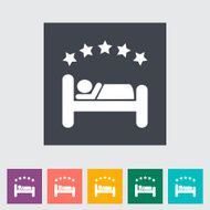 Hotel single flat icon N6