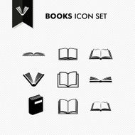 Basic Books icon set isolated N2