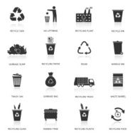 Recycling garbage icons set N3