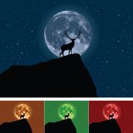 Stag with Full Moon