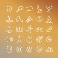 Vector sport linear icons N2