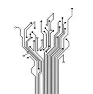 Abstract circuit tree with shadow
