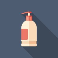 Liquid soap flat square icon with long shadows