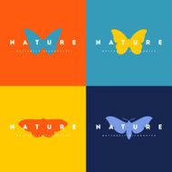 Butterfly Set of colorful design elements
