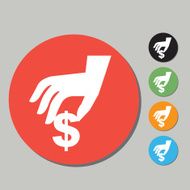 Hand with money icon