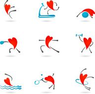 Heart icons - sport series