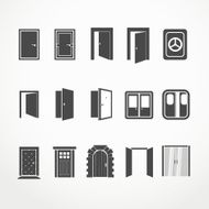 Different doors web icons set