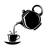 Black silhouette of teapot and cup Vector illustration N2