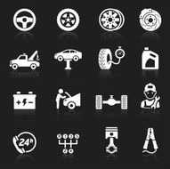 Car service maintenance icon white icons