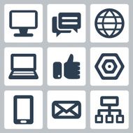 Vector isolated web internet icons set