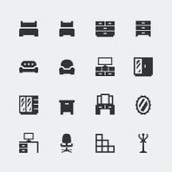 Vector home furniture mini icons set #1