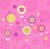 Spring Flowers on a Silhouette Background