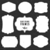 Set of vintage chalk frames and labels N2