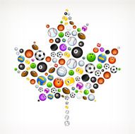Maple Leaf on Sport Balls N2