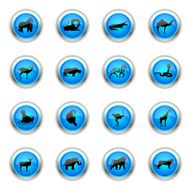 Blue Icons - African Animals