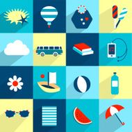 Summer flat icon collection