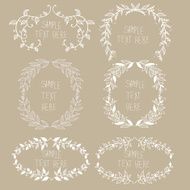 Hand drawn set of wreaths N6
