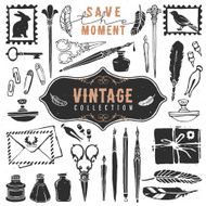 Vintage retro old things writer crafted collection