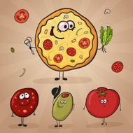 Cartoon Characters Funny Pizza with Friends N2