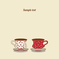 Vintage card with cups N7