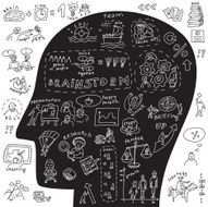 Head of business icons and doodles N2