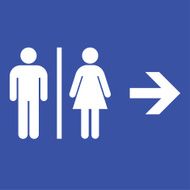 Toilet flat icon and arrow Vector illustration eps10 N3