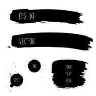 Set of grunge black banners