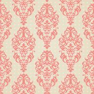 Seamless pattern with swirls and floral motifs in retro style