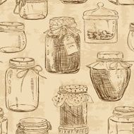 Seamless pattern of mason jars N2