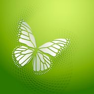 Abstract green background with butterfly N2
