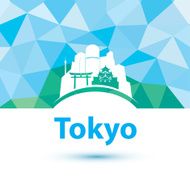 Vector silhouette of modern Tokyo City skyline N2