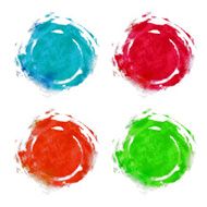 Set watercolor rainbow circle paint stains