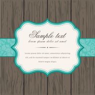 Vintage frame on the wood wall for invitation or announcement