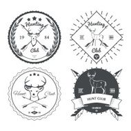 Set of vintage deer icons emblems and labels Vector