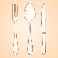 Rough Cutlery Illustration N2