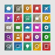 Long shadow flat icon set N2