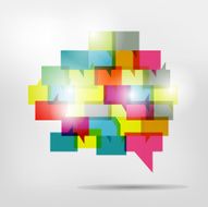 Brain with speech bubbles Colorful speak and dialog N6