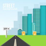 road to the city on flat style background concept Vector