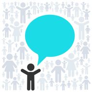 People pictogram and empty text bubble N2