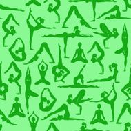 Seamless pattern of yoga poses N5