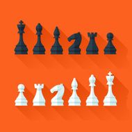 Chess figures set in flat modern style for design concept N2