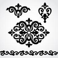 Vector set with classical ornament in Victorian style N5