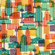 Cityscape seamless pattern with buildings N3
